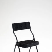 Sedia pieghevole da pranzo 46x47x90 cm nera, set da 2, con cuscino