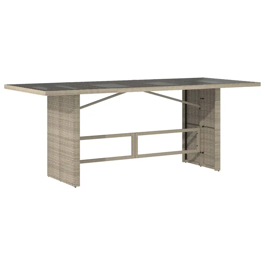 Set da Pranzo per Giardino 7 pcs Grigio chiaro polyrattan