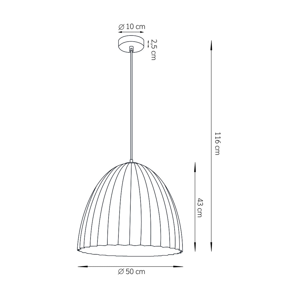 Lampada sospesa moderna Telma bianco oro Ø51cm E27 Sigma