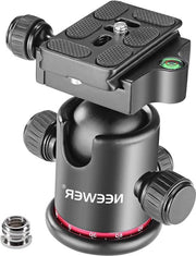 Giratoria panoramica professionale a 360 gradi con piatto di vite 1/4" e livellatore idraulico - carico fino a 8 kg - per stativo monopodo schiuseggiatore fotocamera videocamera