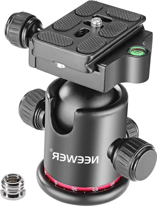 Giratoria panoramica professionale a 360 gradi con piatto di vite 1/4" e livellatore idraulico - carico fino a 8 kg - per stativo monopodo schiuseggiatore fotocamera videocamera