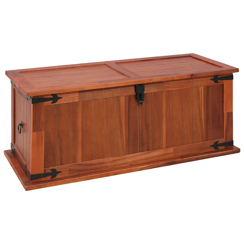 Cassapanca-Panca con Contenitore-Baule 90x45x40 cm in Legno Massello di Acacia