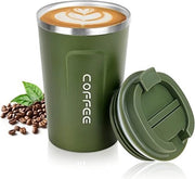 Bicchiere termo-isolante per caffè, in acciaio inossidabile, a doppia parete, sigillato, tazza da viaggio con coperchio, bicchiere per caffè da asporto, capacità 380ml