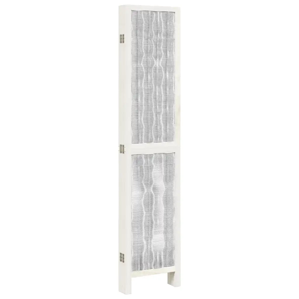 Divisorio Ambienti 6Pannelli Bianco Legno Massello di Paulownia 358682