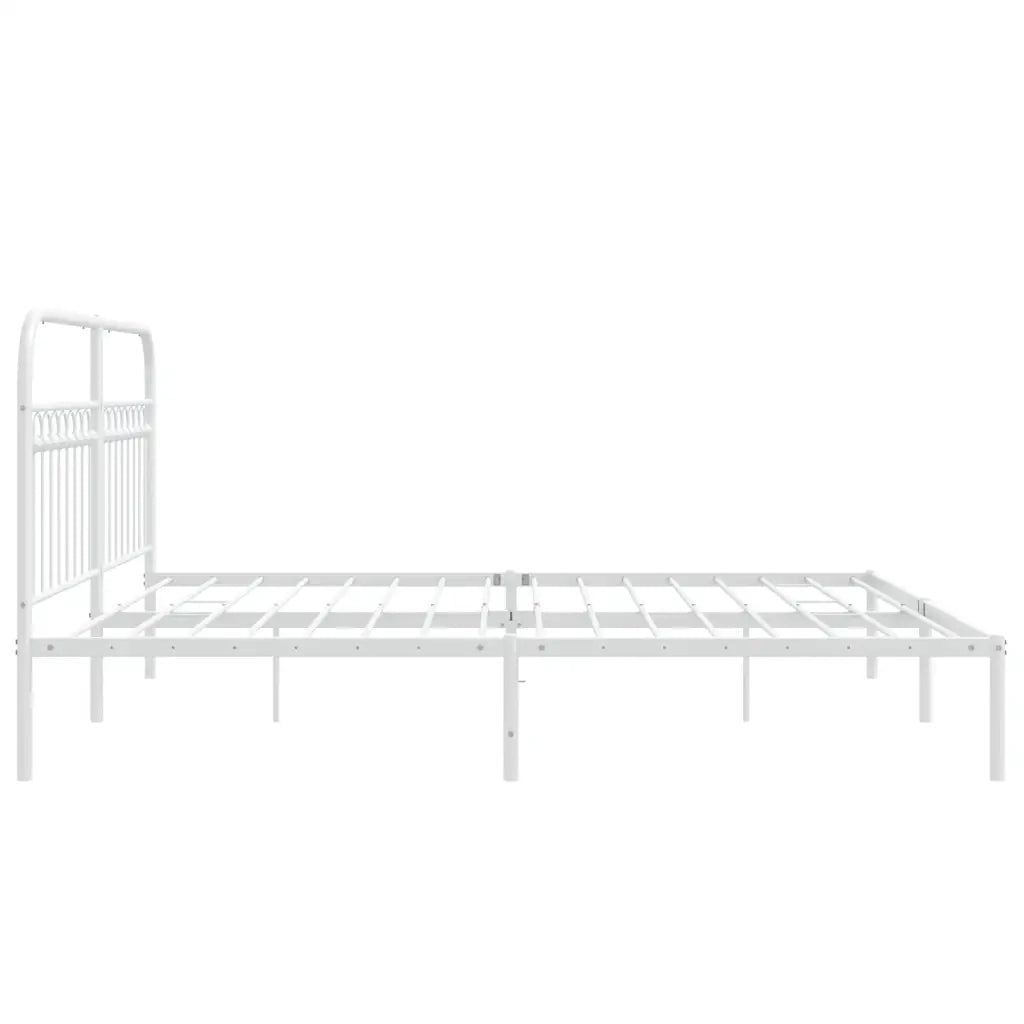 Giroletto con Testiera-Struttura Letto con testiera Metallo Bianco 183x203 cm