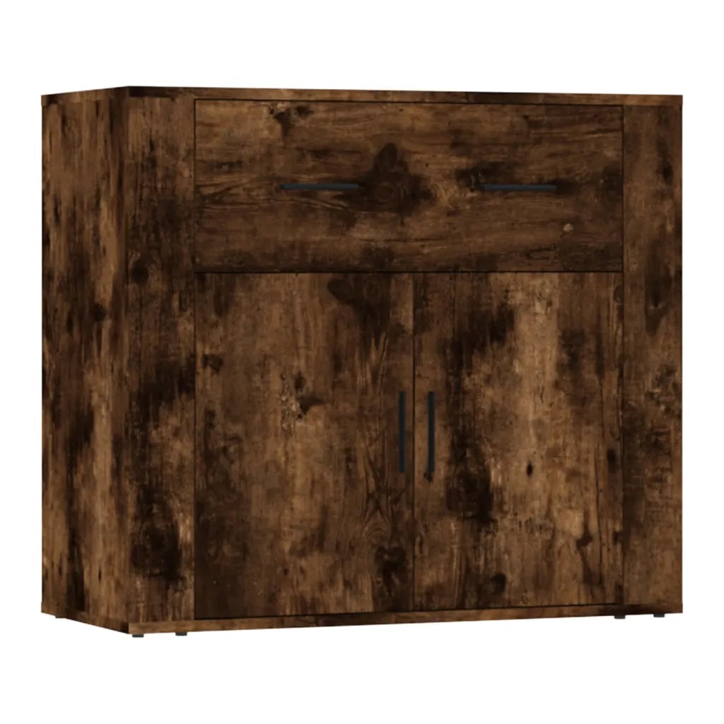 Credenze 3 pz | Madia | Buffet da pranzo | Armadio da pranzo Rovere Fumo in Legno Multistrato