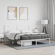 Giroletto con Testiera Metallo Bianco 160x200 cm 376278