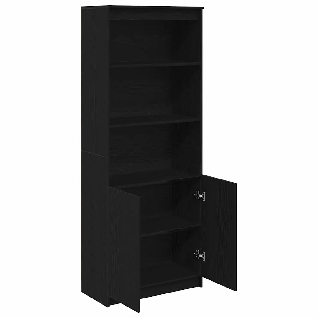 Credenza Rovere Nero 70x35x180 cm in Legno Multistrato 3328472