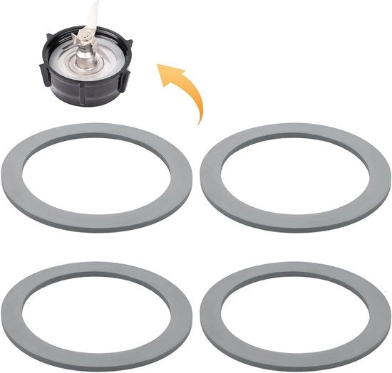 Pacco di Ricambio per Blender 4 pezzi, O-ring di Gomma per Afdichtamento Ottimale, Accessori per Blender, Ricambi per Blender con Afdichtamento Efficace