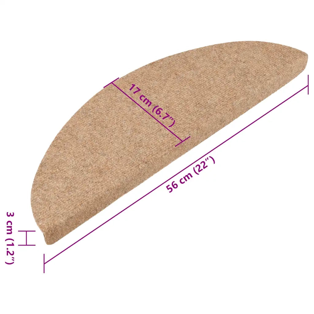 Tappeti Adesivi per Scale 15 pz | Gradini per Scale 56x17x3 cm Beige
