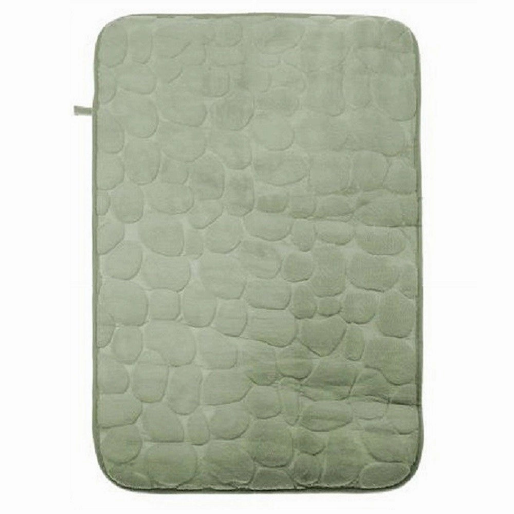 Trade Shop - Tappeto Tappetino In Tessuto Effetto Sassi Per Arredo Bagno 45x70 Cm 79929 Verde -