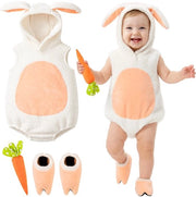 Costume per bambino in flanella con cappello e rompers - accessorio per bambini da 0 a 18 mesi - adatto per tutti gli anni
