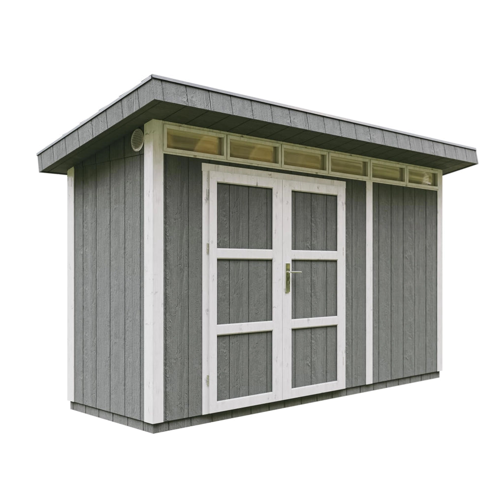 Casetta da Giardino di QUALIT? PREMIUM 4,3m?²-L161xW411cm - TIMBELA M902A-CAVERN STEEL