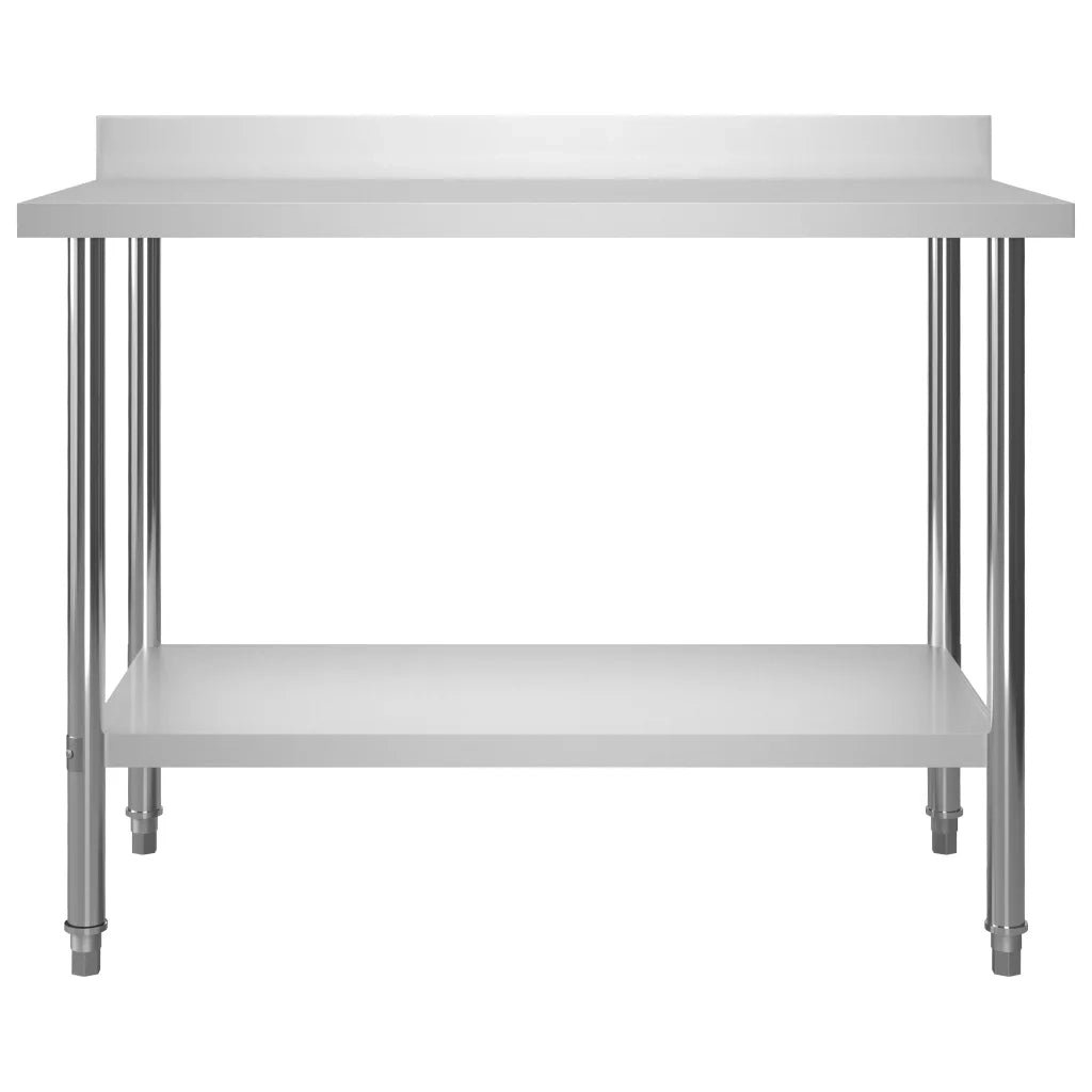 Tavolo Lavoro Cucina con Mensola 120x60x120 cm in Acciaio Inox CFW9416711