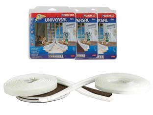 PARAFREDDO IN SILICONE PROFILO TUBOLARE- - mm.9h. spess.da mm.1 a 7 rotolo mt.6 bianco - 3 pezzi GEKO