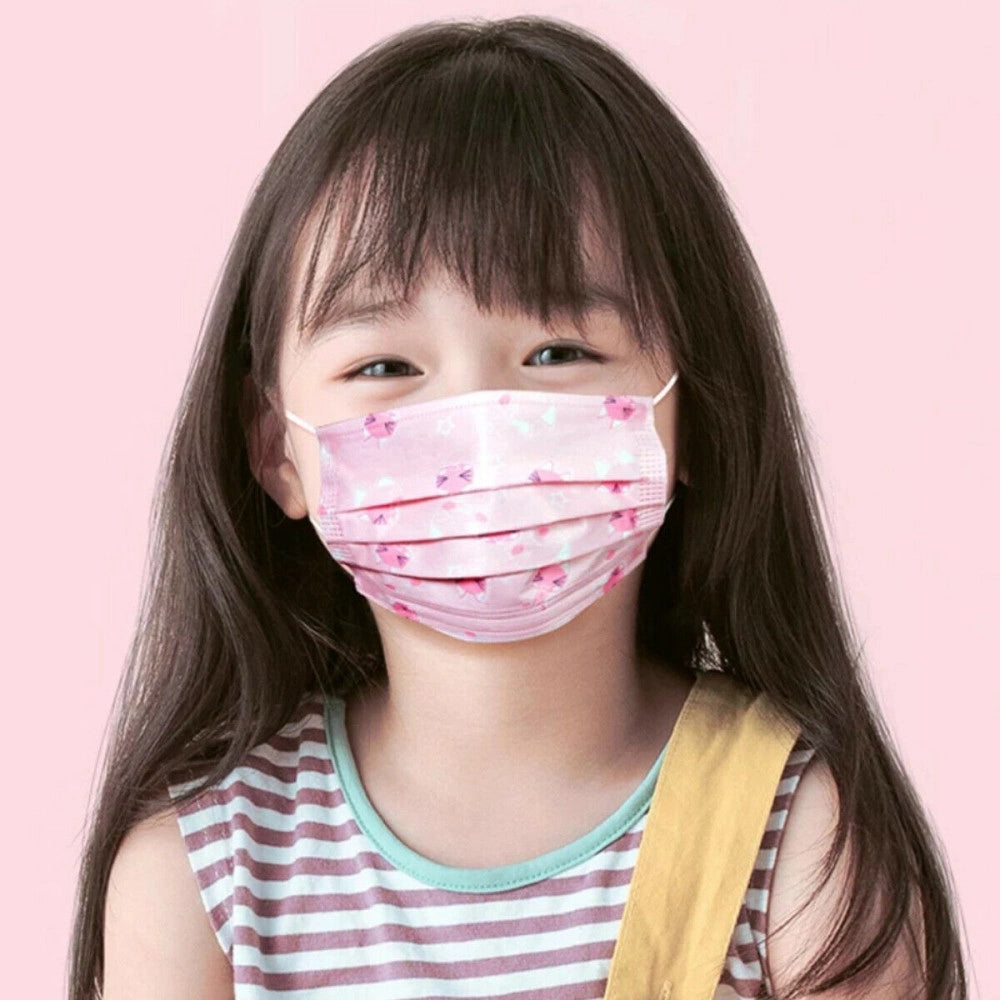Trade Shop - Set Da 50 Mascherine Tnt Protettive Viso Chirurgiche Monouso Mascherina Bambini -