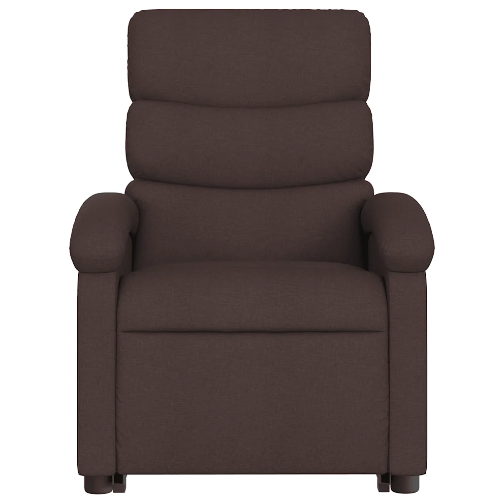 Poltrona Alzapersona Massaggi Reclinabile Marrone Scuro Tessuto 3203995