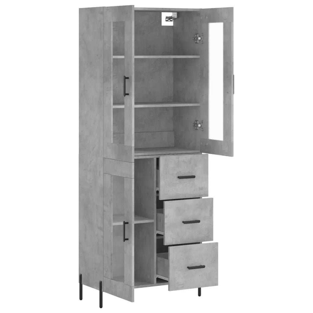Credenza Grigio Cemento 69,5x34x180 cm in Legno Multistrato 3198605
