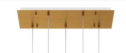 SOSPENSIONE OTTONE SAT. 5 LUCI RETTANGOLARE VETRI 2X TR + 3X AM 1177OS-S5 R-TA