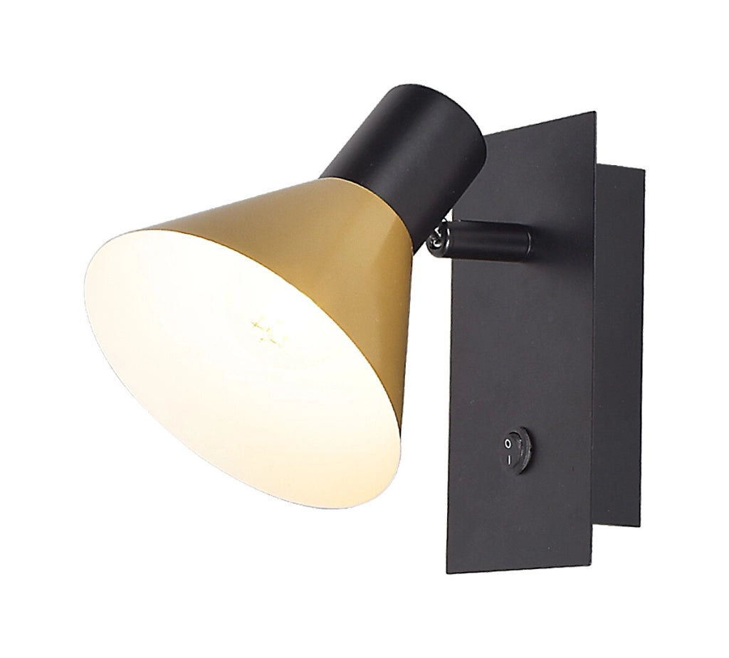 Applique con interruttore E14 nero/oro Alvaro Rabalux