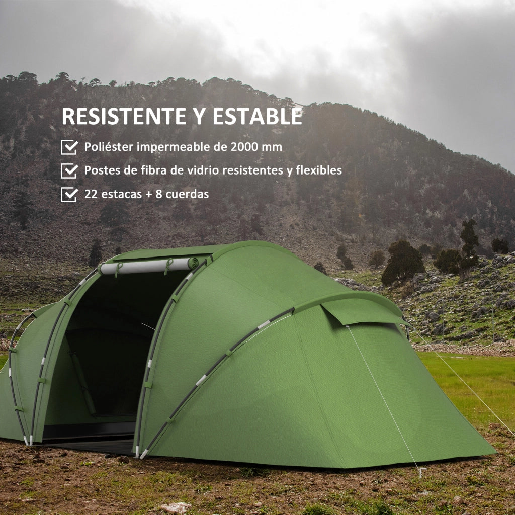 Tenda da Campeggio 2 Camere 4-6 Persone ¨C Zephmum ¨C Verde 430x240x170 cm