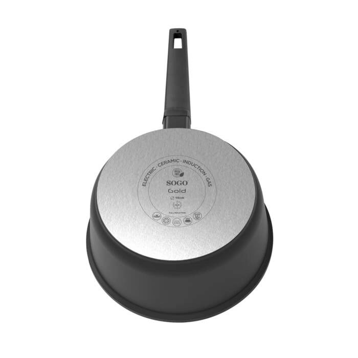 Casseruola antiaderente alluminio forgiato 16cm, rivestimento QuanTanium 3 strati, induzione gas vitro - SOGO