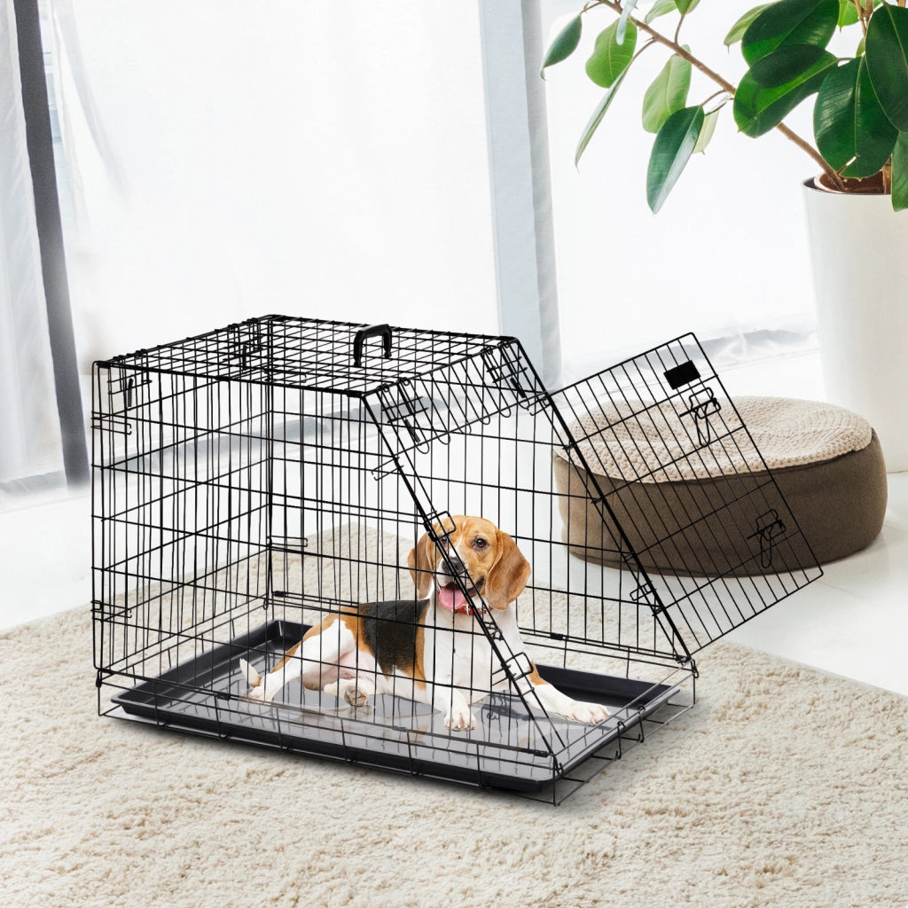Gabbia da trasporto per cani ¨C Minimal ¨C 77x47x55 cm metallo nero