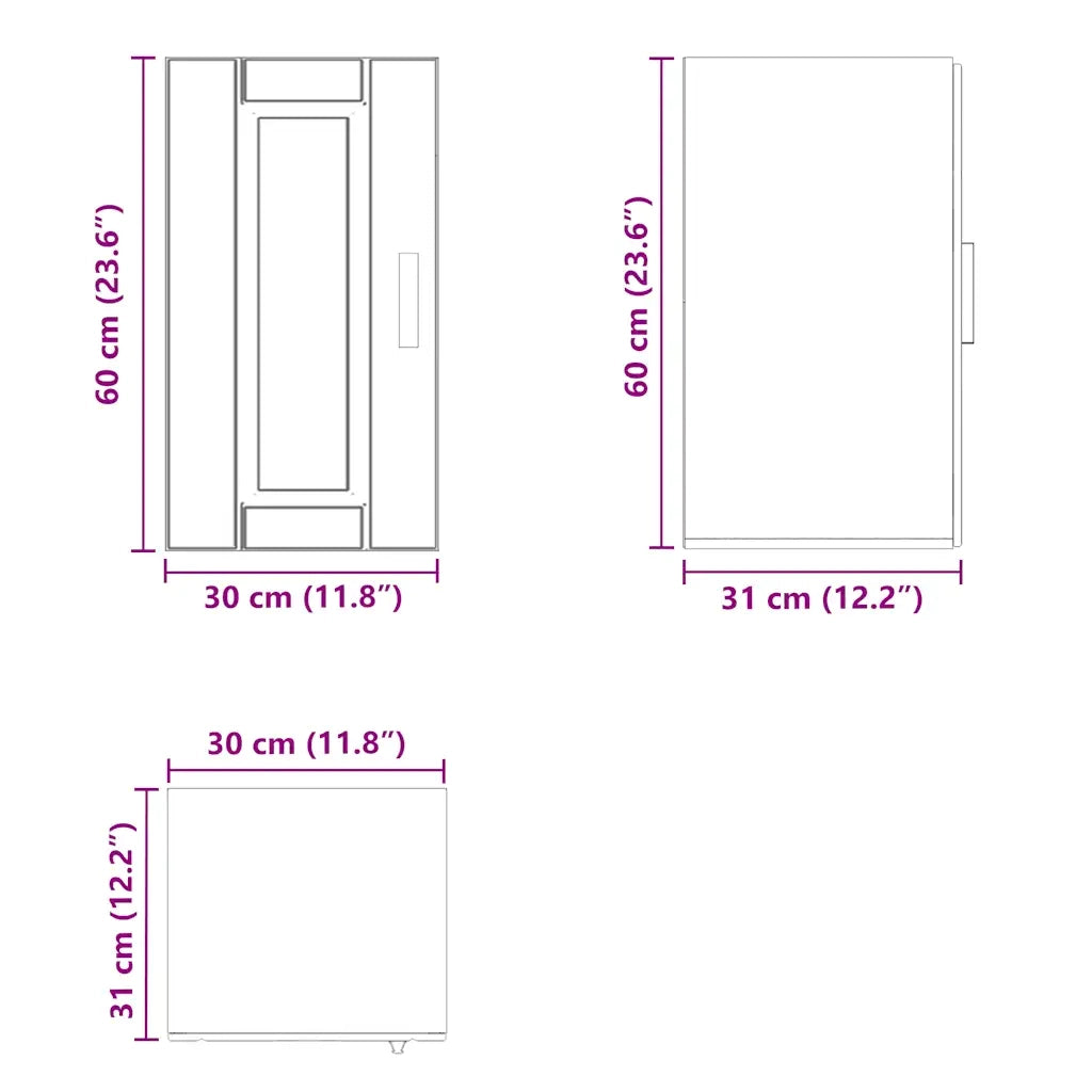 vidaXL Pensile da Cucina Porto Bianco Lucido in Legno Multistrato