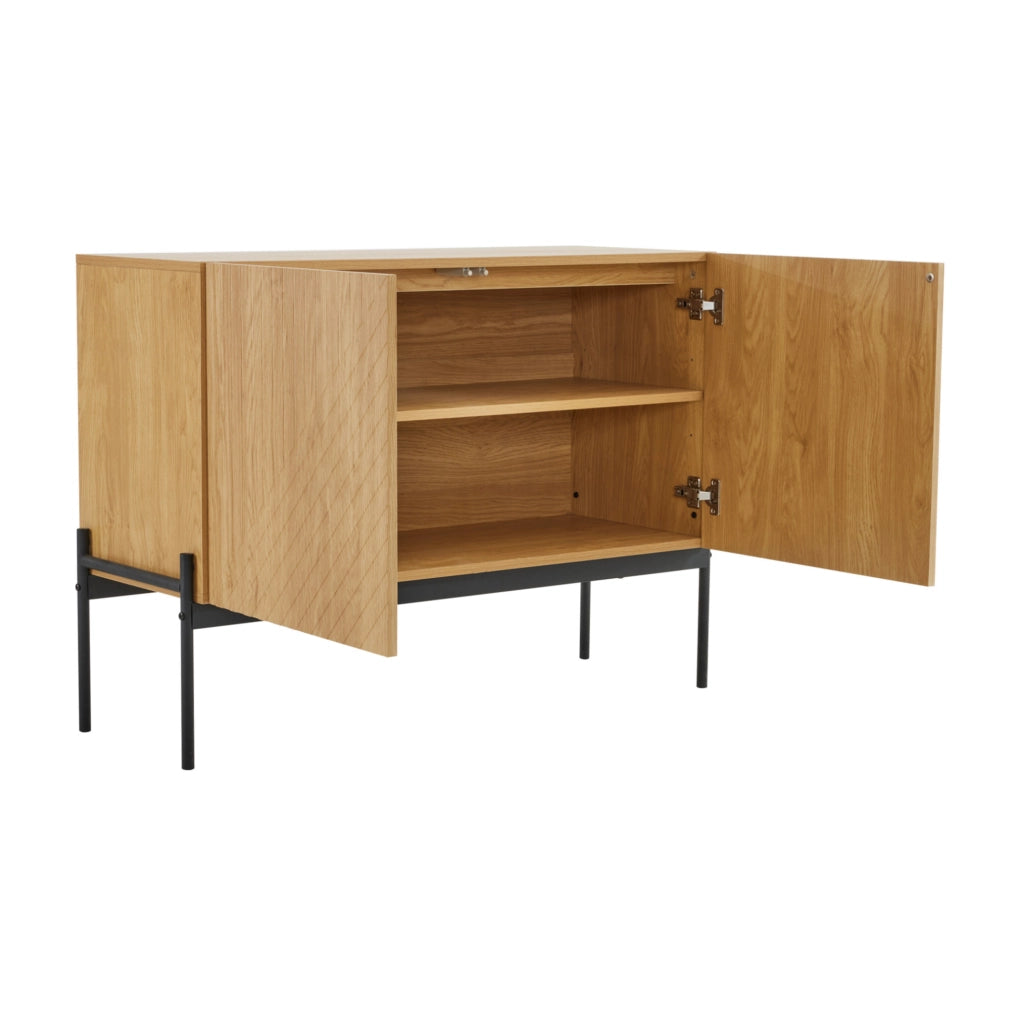 Credenza 100x40x75 cm con ripiano regolabile in truciolare naturale
