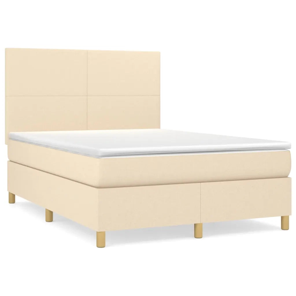Giroletto a Molle con Materasso Crema 140x200 cm in Tessuto 3142182