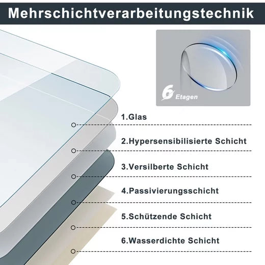 ZMH Specchio da bagno con illuminazione Specchio da parete moderno rotondo IP44 dimmerabile per il bagno