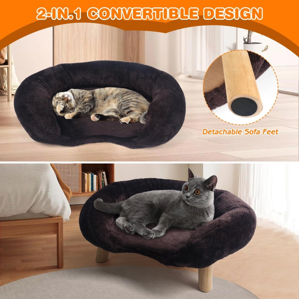 Tiragraffi per gatti con supporto ergonomico antiscivolo e bordo rialzato in poliestere marrone 50 × 40 × 12,5 cm