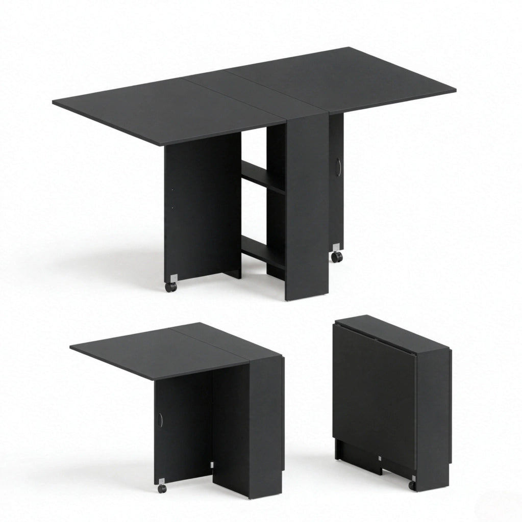 TAVOLO Pieghevole ed estensibile 75x140 cm Nero