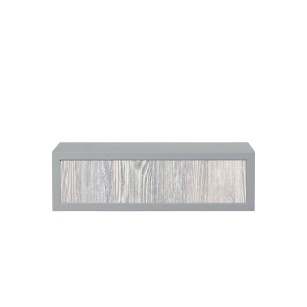  Mensola da Muro con Cassetto Modello LEGOLO, Comodino Sospeso, Mensola da Parete, 45x13.4 p20 cm. Finitura  SASSO/R.GRIGIO - MADE IN ITALY