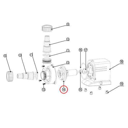 Pezzo di ricambio: rotore preassemblato per pompa per piscine CPP-10000