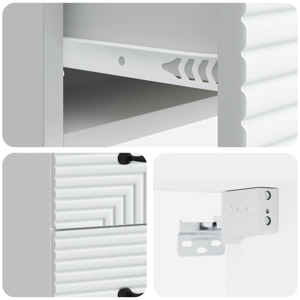 Mobiletto da notte a muro con cassetto Bianco 34,5 x 33 x 40 cm 898635