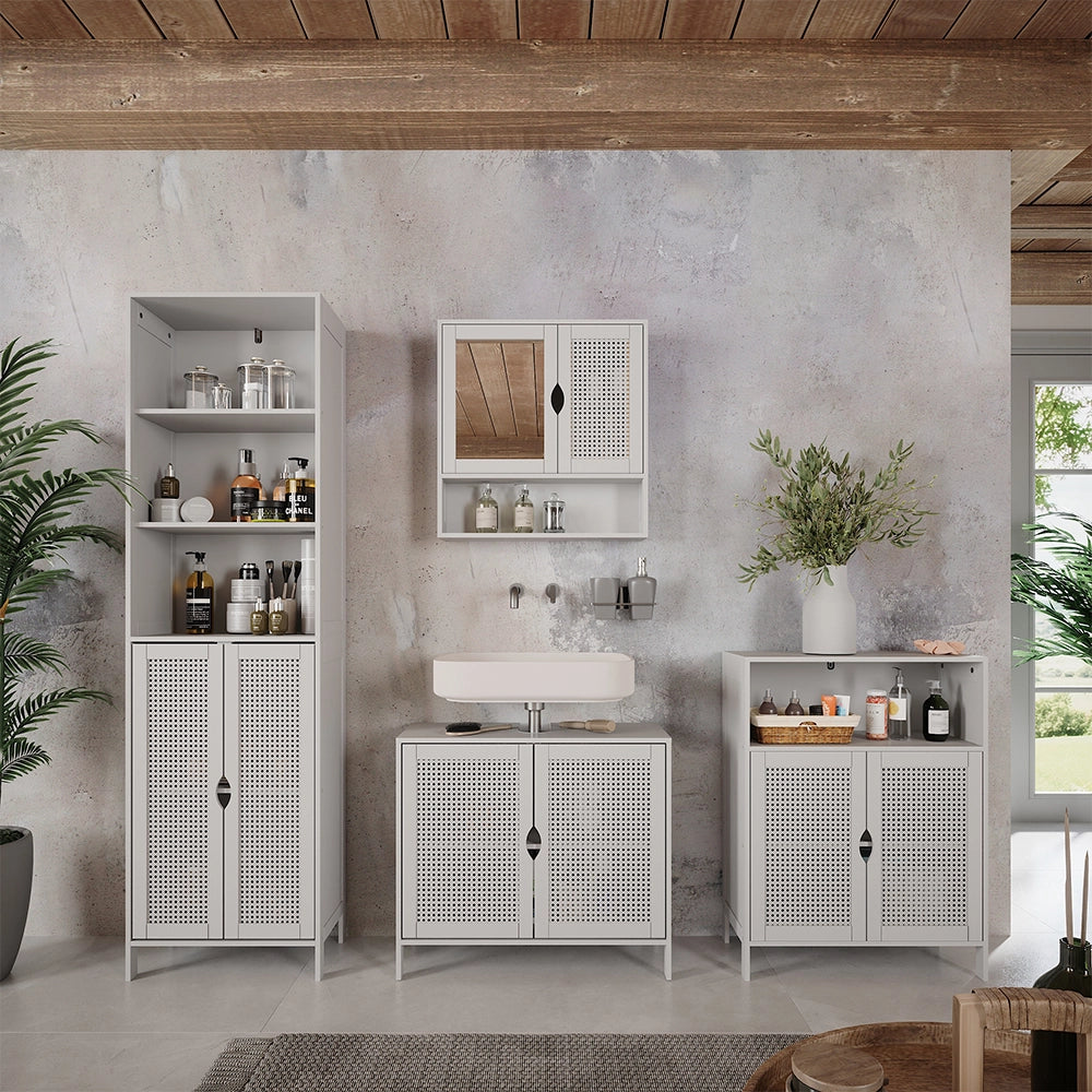 Vicco mobiletto bagno Bianco 60 x 80 cm con 2 porte