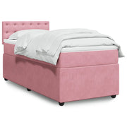 Giroletto a Molle con Materasso Rosa 90x190 cm in Velluto 3289919