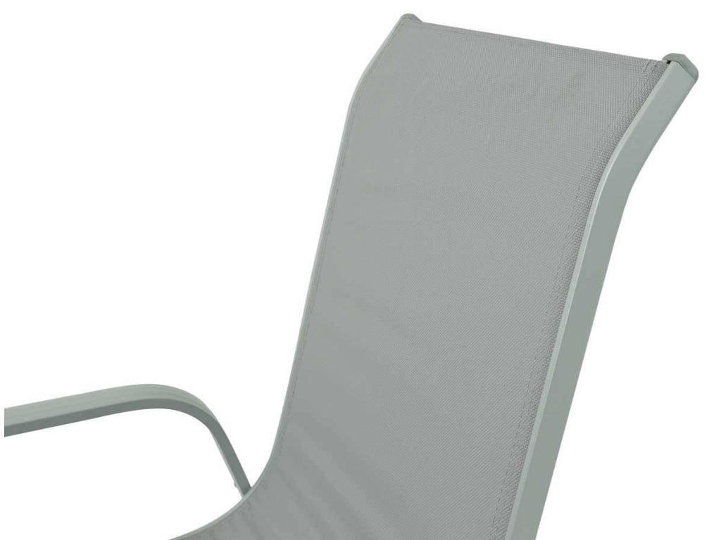 Sedia da giardino in alluminio e textilene PORTO - Phoenix - Grigio chiaro - 2 pezzi