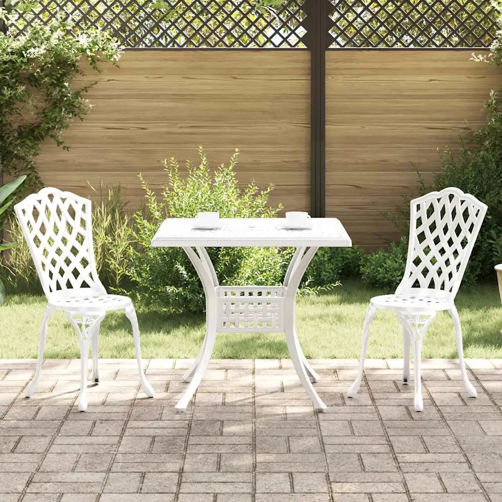 Set di Tavolo da Giardino 3 pcs Bianco Alluminio pressofuso 3334750