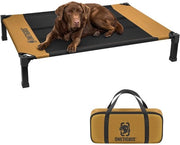 Honden letto elevato 130x91 cm Altezza 23 cm, Montaggio semplice, respira bene, duraturo, facile da pulire, letto per animali adatto per interni, giardini, esterni - Cuoio marrone