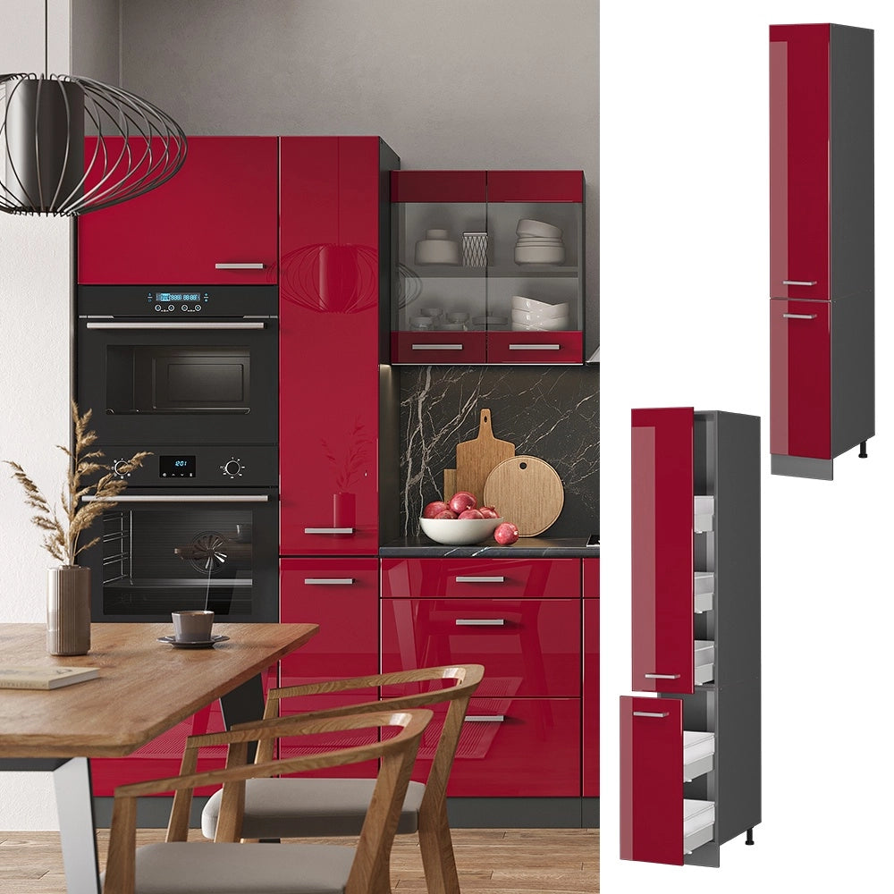 Armadio da farmacia R-Line Rosso lucido/Antracite 30 cm Vicco