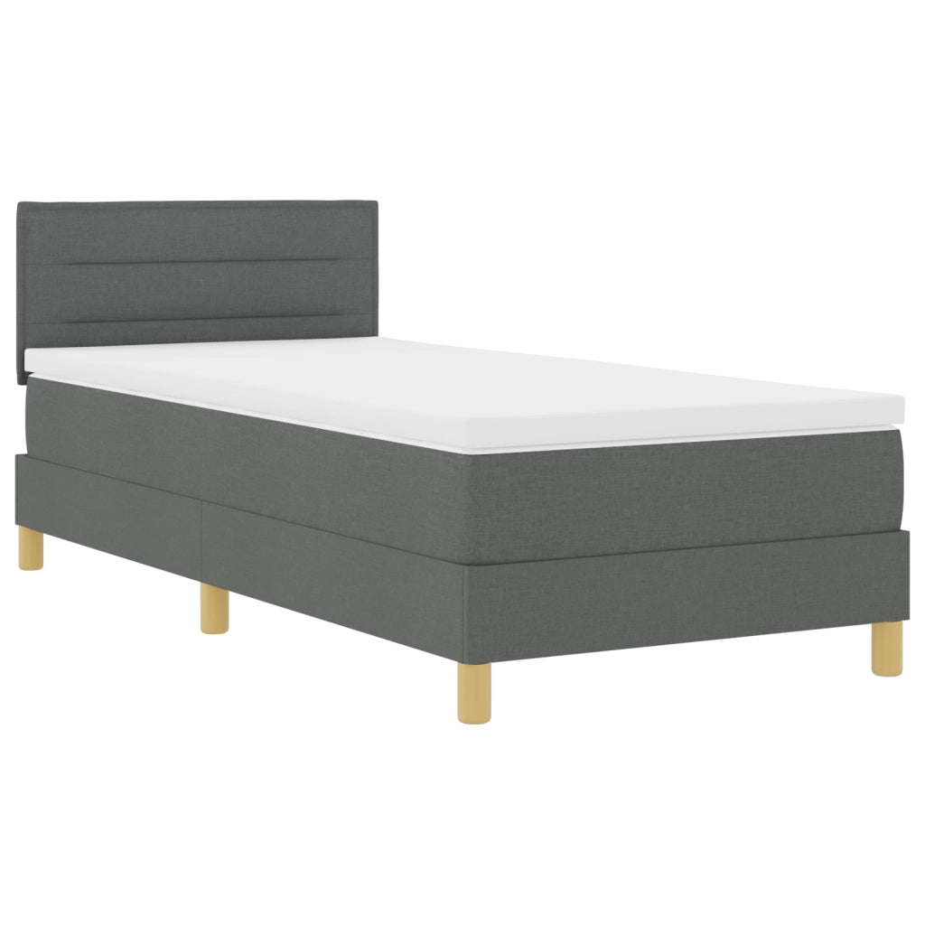 Letto a Box Spring con Materasso Grigio Scuro 80x200 cm Tessuto