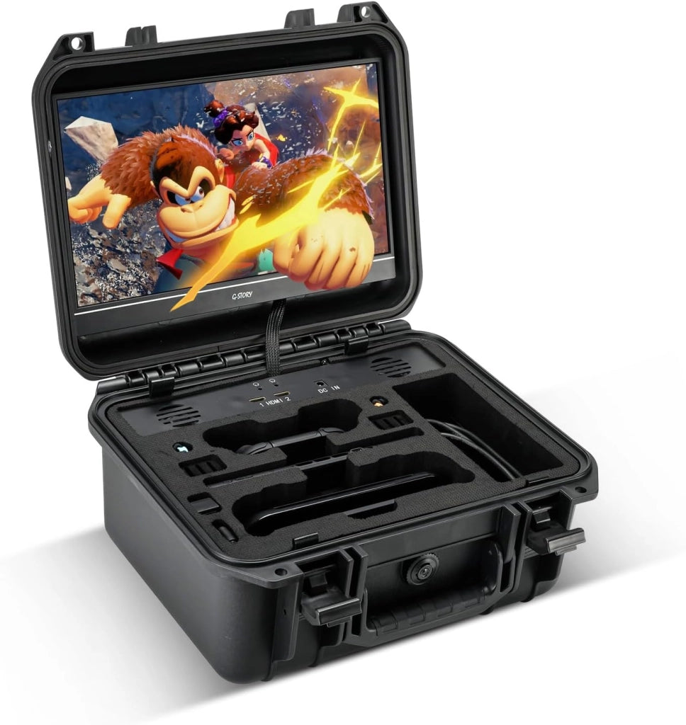 14‘’ Custodia per Monitor Portatile per Switch 2, IPS 4K&60Hz o 1080P&120Hz, Sacca da Viaggio Antishock con HDMI, Modalità Gioco, Monitor da Viaggio per Switch2 (non incluso)