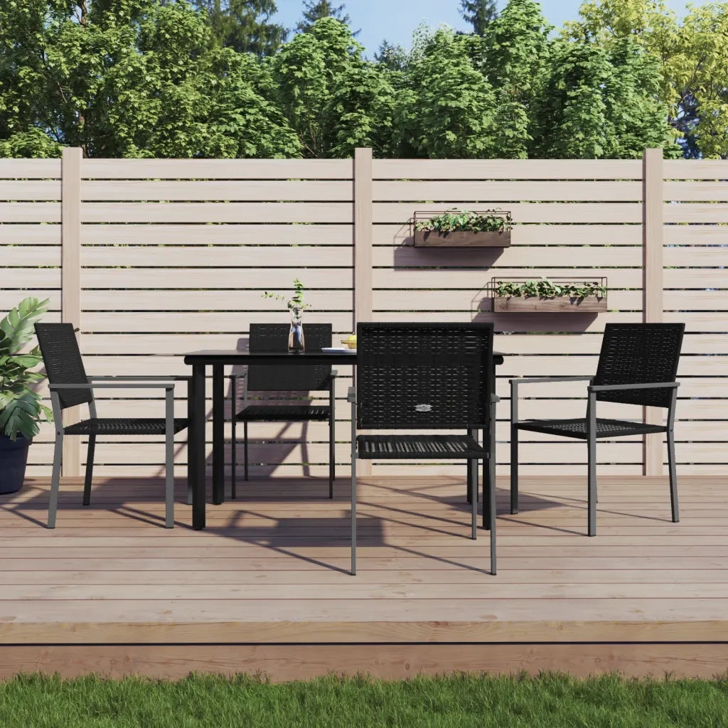 Set da Pranzo da Giardino 5 pz in Polyrattan e Acciaiocod mxl 77185