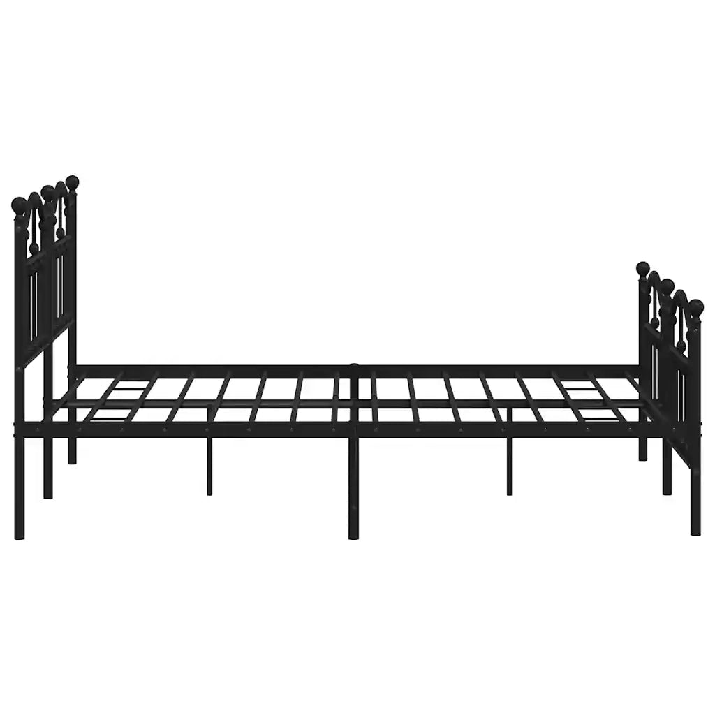 vidaXL Giroletto con Testiera e Pediera Metallo Nero 150x200 cm