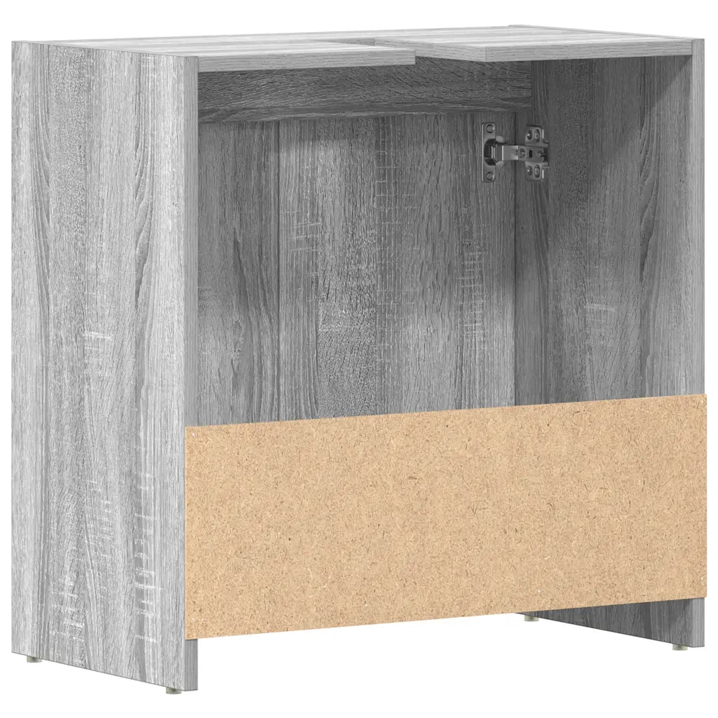 Armadietto Bagno Grigio Sonoma 60x33x61 cm in Legno Multistrato cod mxl 11647