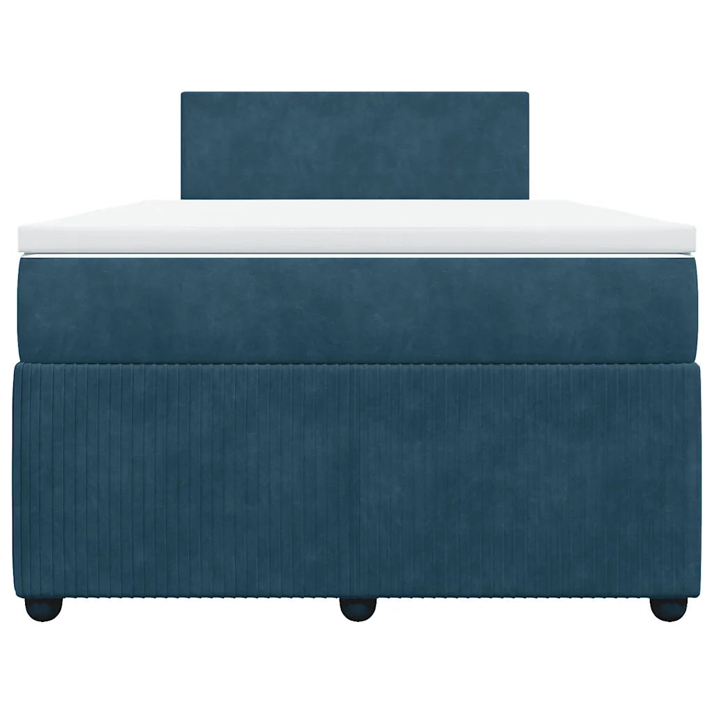 Giroletto a Molle con Materasso Blu 120x190 cm in Velluto
