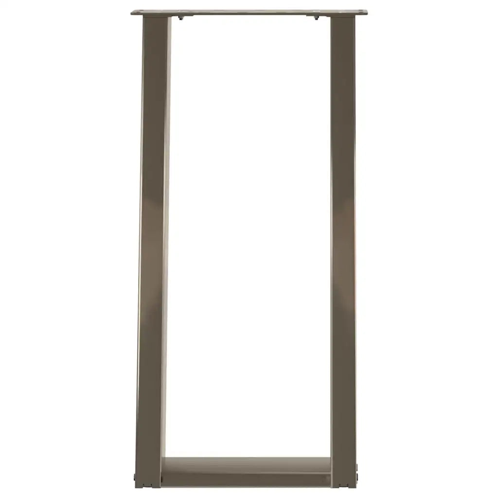 Gambe per tavolo consolle a forma di U 2 pz in acciaio naturale 38x(72-73) cm 4012783