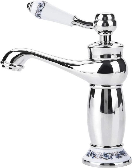 Bloemenpatroon Maniglia Singola per Rubinetto di Cucina e Bagno con Acqua Calda e Fredda.